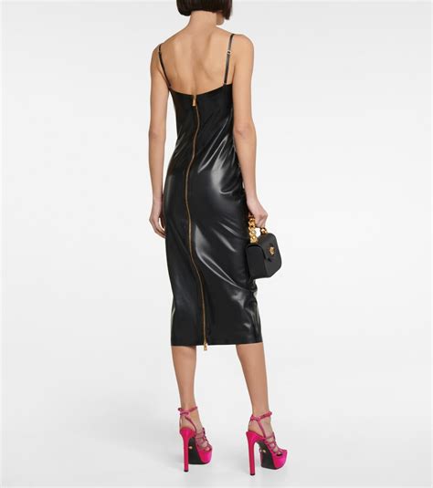 versace latex|Versace Medusa Latex Midi Dress for Women .